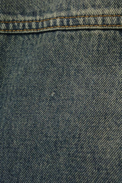 LOUISVUITTON Embossed Monogram Zip-Up Denim Jacket Size 52