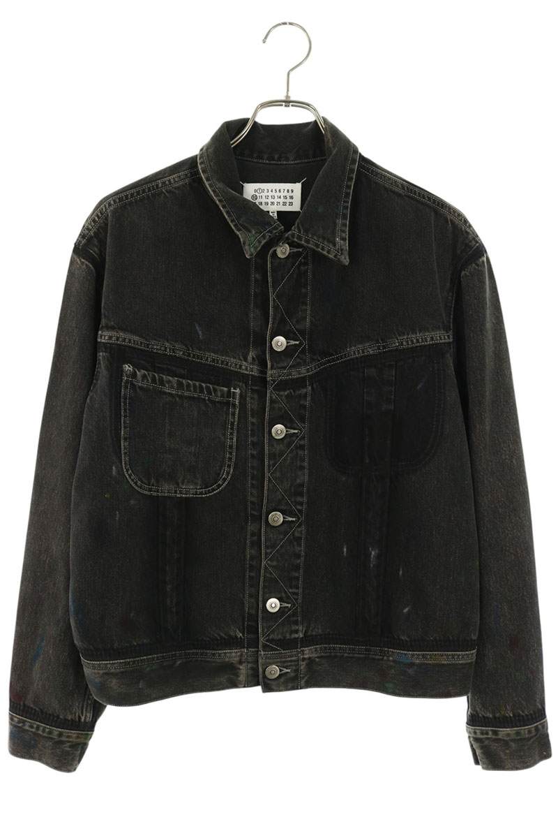 Maison Margiela 23AW Painted Denim Jacket Black Size 46
