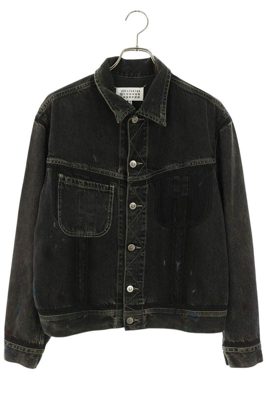Maison Margiela 23AW Painted Denim Jacket Black Size 46