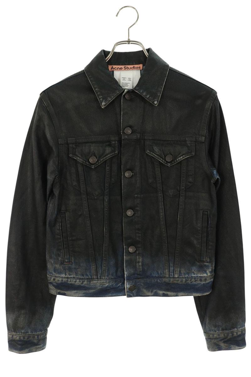 ACNE STUDIOS Coated Denim Jacket Black Size XXXS