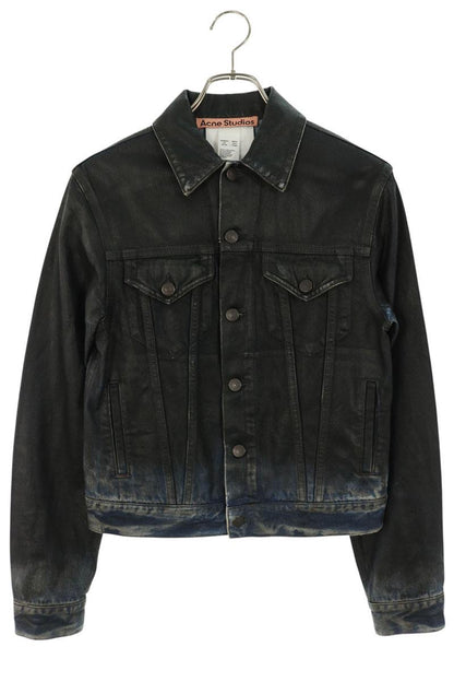 ACNE STUDIOS Coated Denim Jacket Black Size XXXS