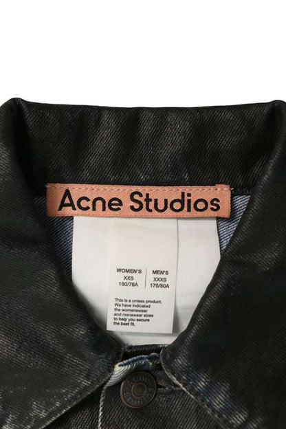 ACNE STUDIOS Coated Denim Jacket Black Size XXXS