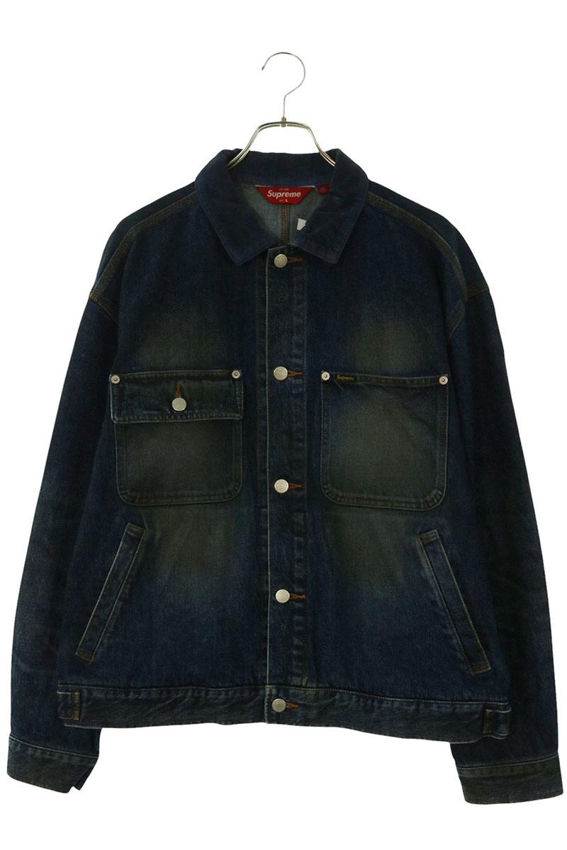 SUPREME 25AW Distressed Selvedge Trucker Jacket Size L