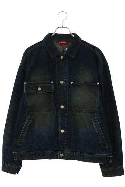 SUPREME 25AW Distressed Selvedge Trucker Jacket Size L