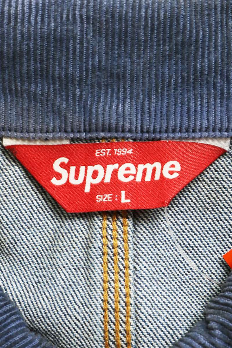 SUPREME 25AW Distressed Selvedge Trucker Jacket Size L