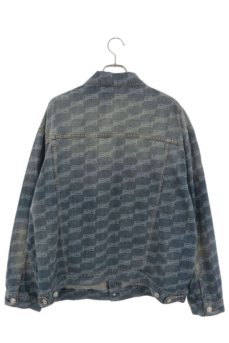 BALENCIAGA 22AW BB Logo Monogram Denim Jacket Size XS