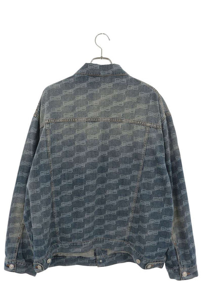 BALENCIAGA 22AW BB Logo Monogram Denim Jacket Size XS