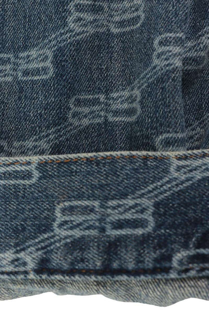 BALENCIAGA 22AW BB Logo Monogram Denim Jacket Size XS