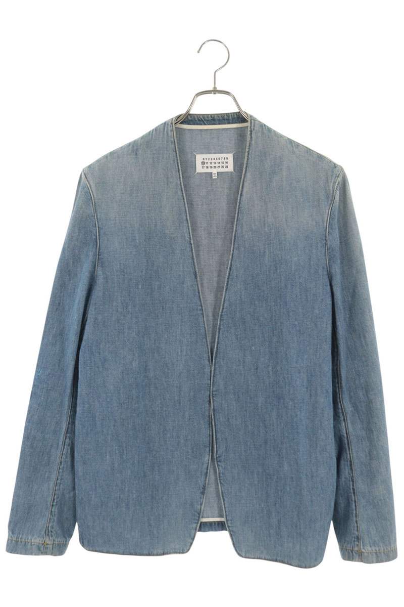 Maison Margiela 19SS Collarless Denim Jacket Blue Size 50