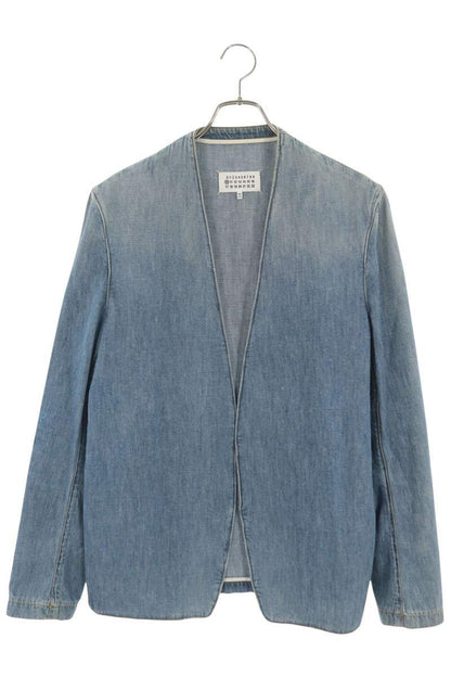 Maison Margiela 19SS Collarless Denim Jacket Blue Size 50