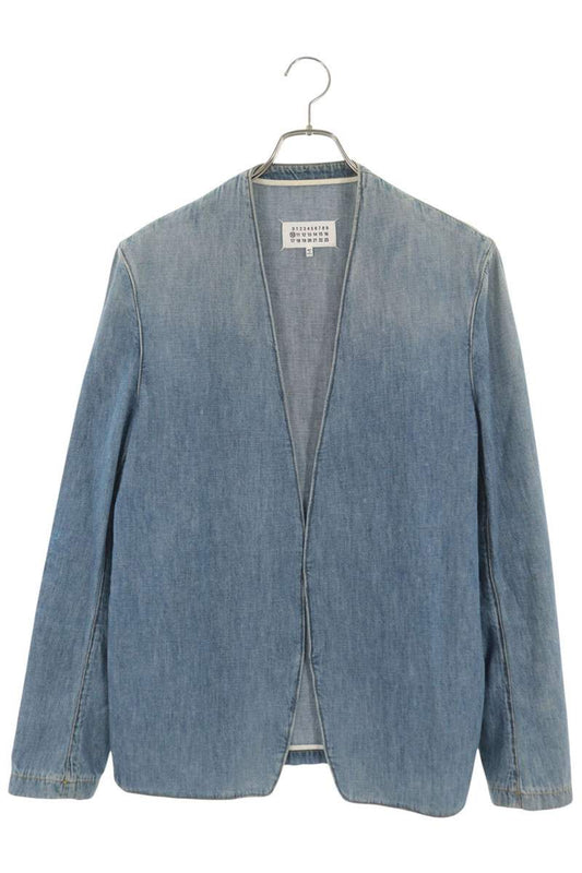 Maison Margiela 19SS Collarless Denim Jacket Blue Size 50