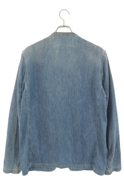 Maison Margiela 19SS Collarless Denim Jacket Blue Size 50