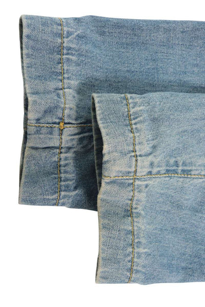 Maison Margiela 19SS Collarless Denim Jacket Blue Size 50