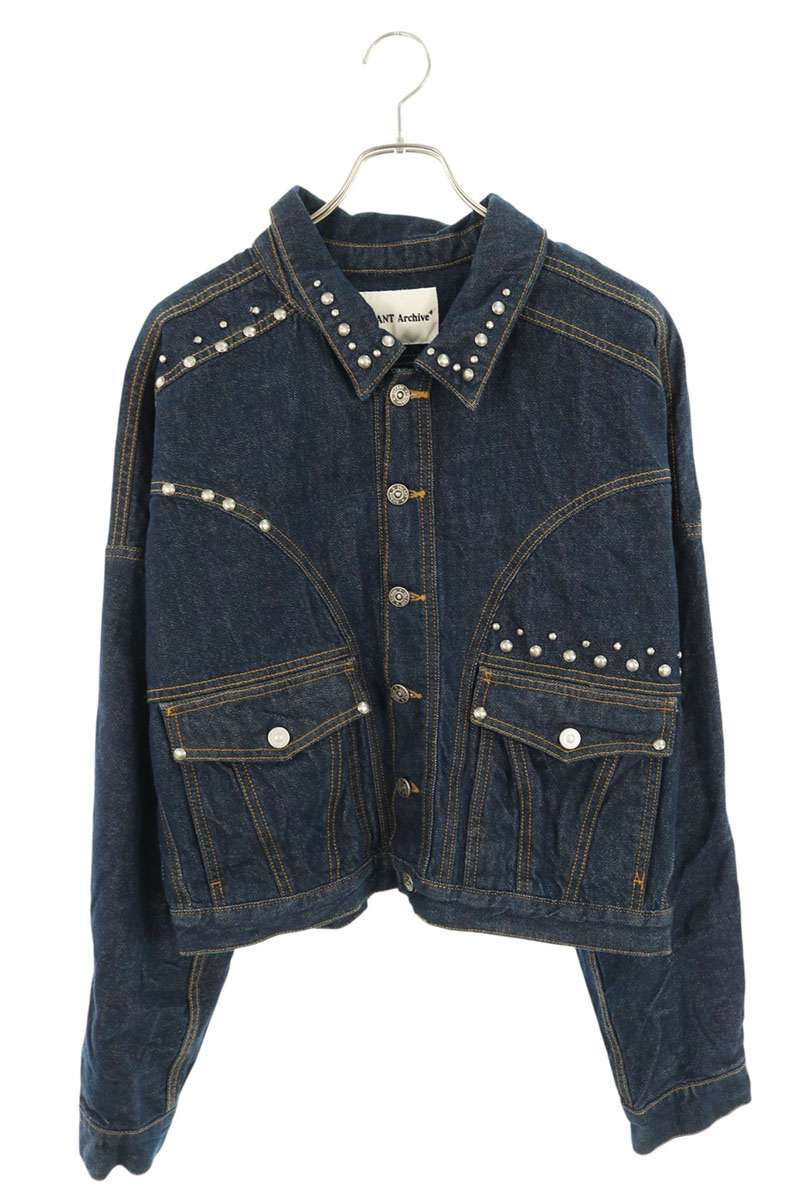 VACANT Archive Studded Denim Jacket Blue Size L