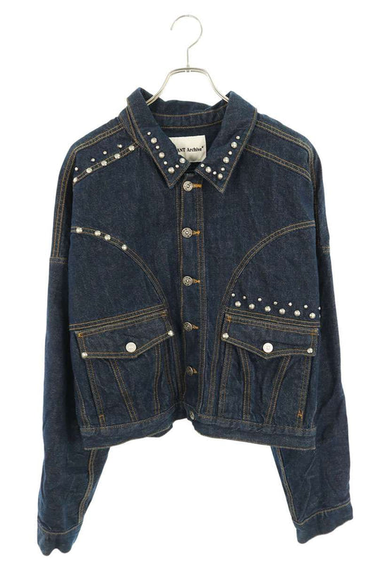 VACANT Archive Studded Denim Jacket Blue Size L