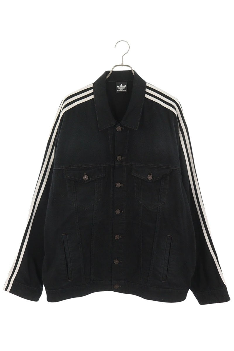 BALENCIAGA 23SS x adidas Distressed Denim Jacket Size 2