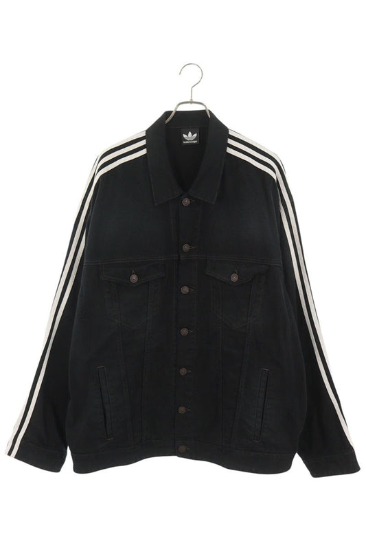 BALENCIAGA 23SS x adidas Distressed Denim Jacket Size 2