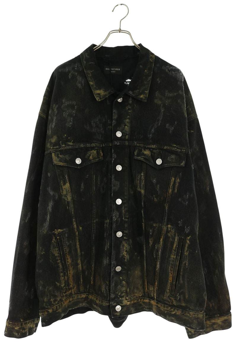 BALENCIAGA Super Distressed Oversized Jacket Black Size 2