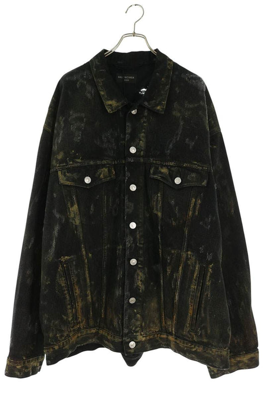 BALENCIAGA Super Distressed Oversized Jacket Black Size 2