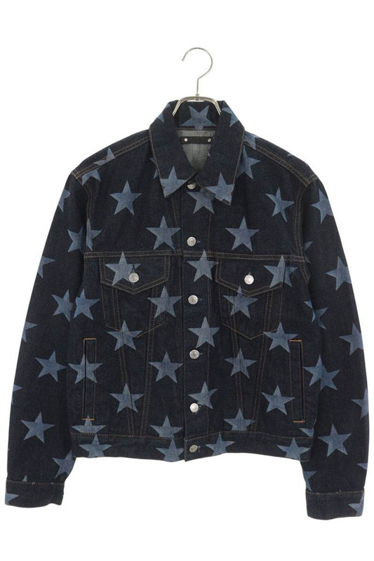 MINEDENIM Star Print Denim Jacket Blue Size 2
