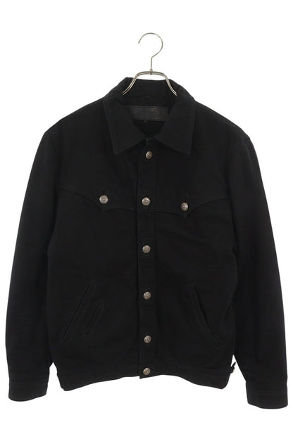 Chrome Hearts Crossball Button Denim Black Silver Jacket Size S