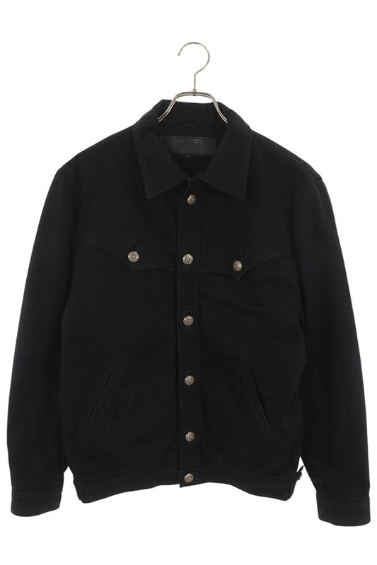 Chrome Hearts Crossball Button Denim Black Silver Jacket Size S