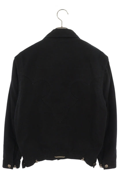 Chrome Hearts Crossball Button Denim Black Silver Jacket Size S