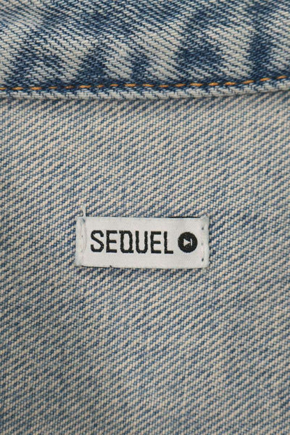 SEQUEL Distressed Repair Denim Jacket Indigo Size L