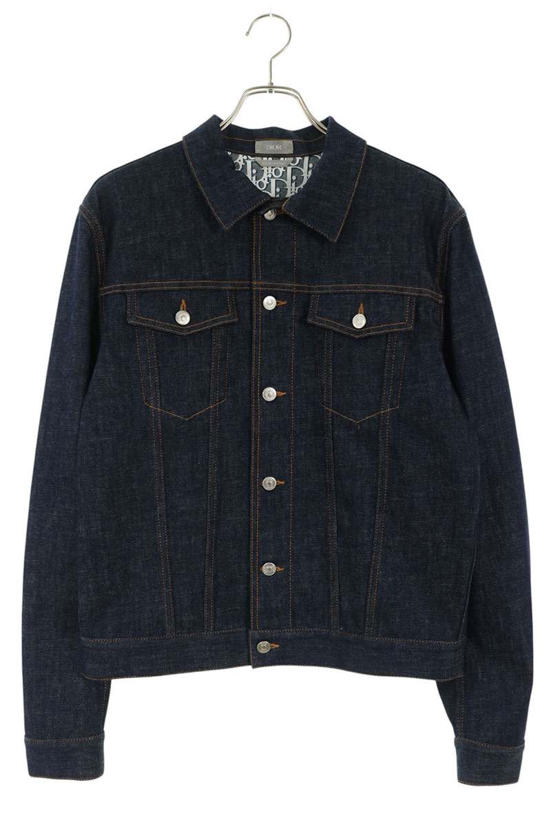 DIOR Oblique Lined Denim Jacket Indigo Size 50