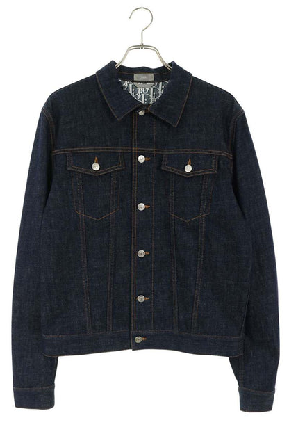 DIOR Oblique Lined Denim Jacket Indigo Size 50