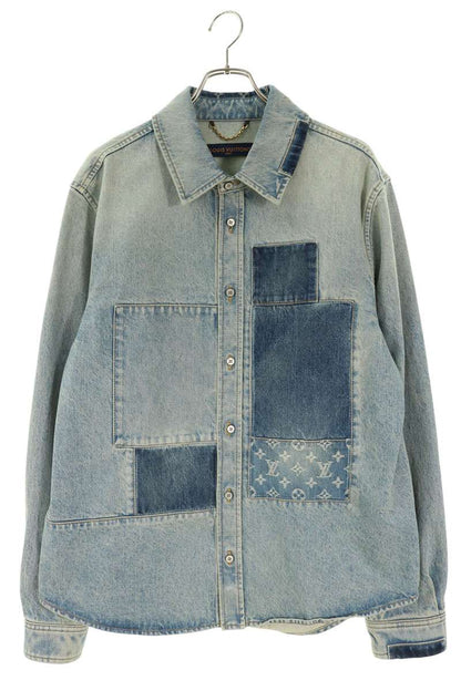 LOUISVUITTON Patchwork Denim Jacket Blue Size XL