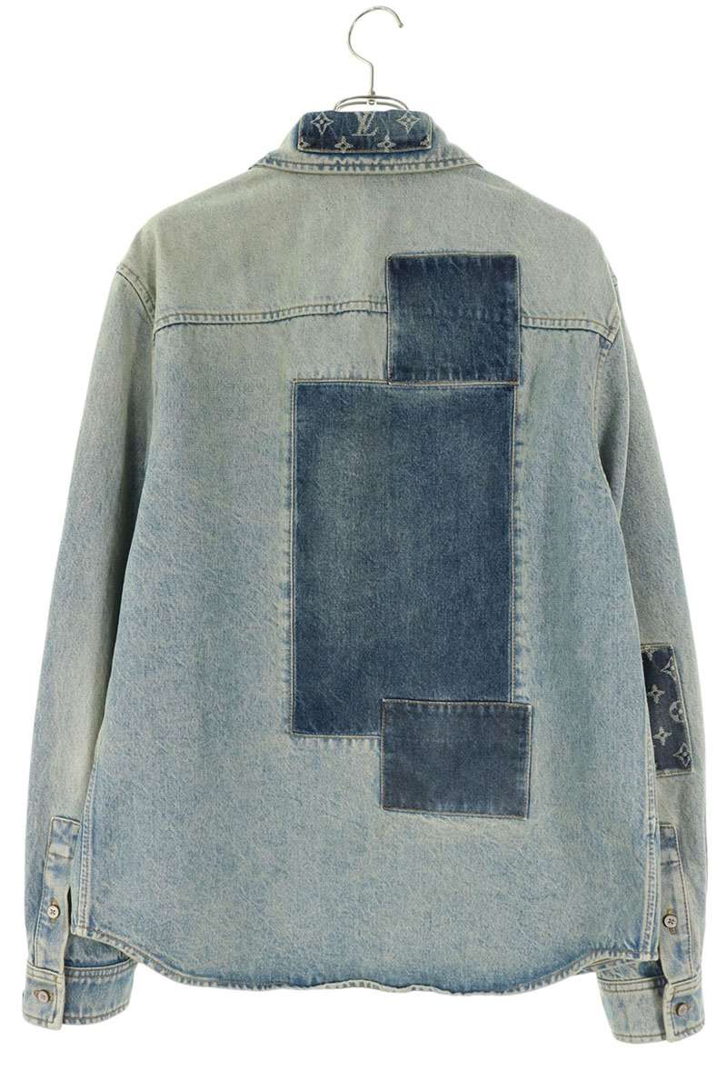 LOUISVUITTON Patchwork Denim Jacket Blue Size XL
