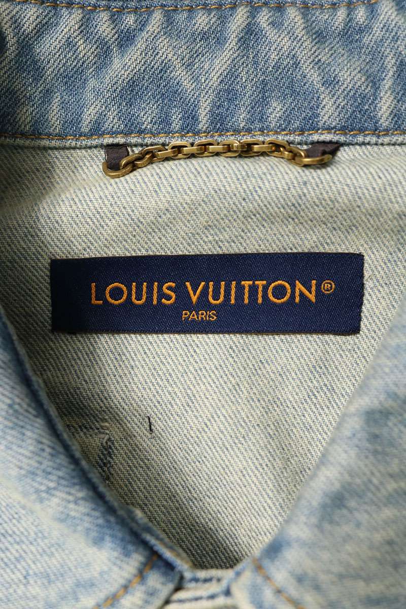 LOUISVUITTON Patchwork Denim Jacket Blue Size XL