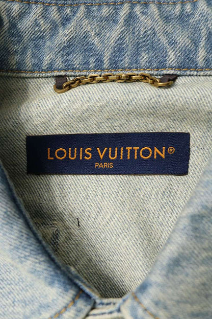 LOUISVUITTON Patchwork Denim Jacket Blue Size XL