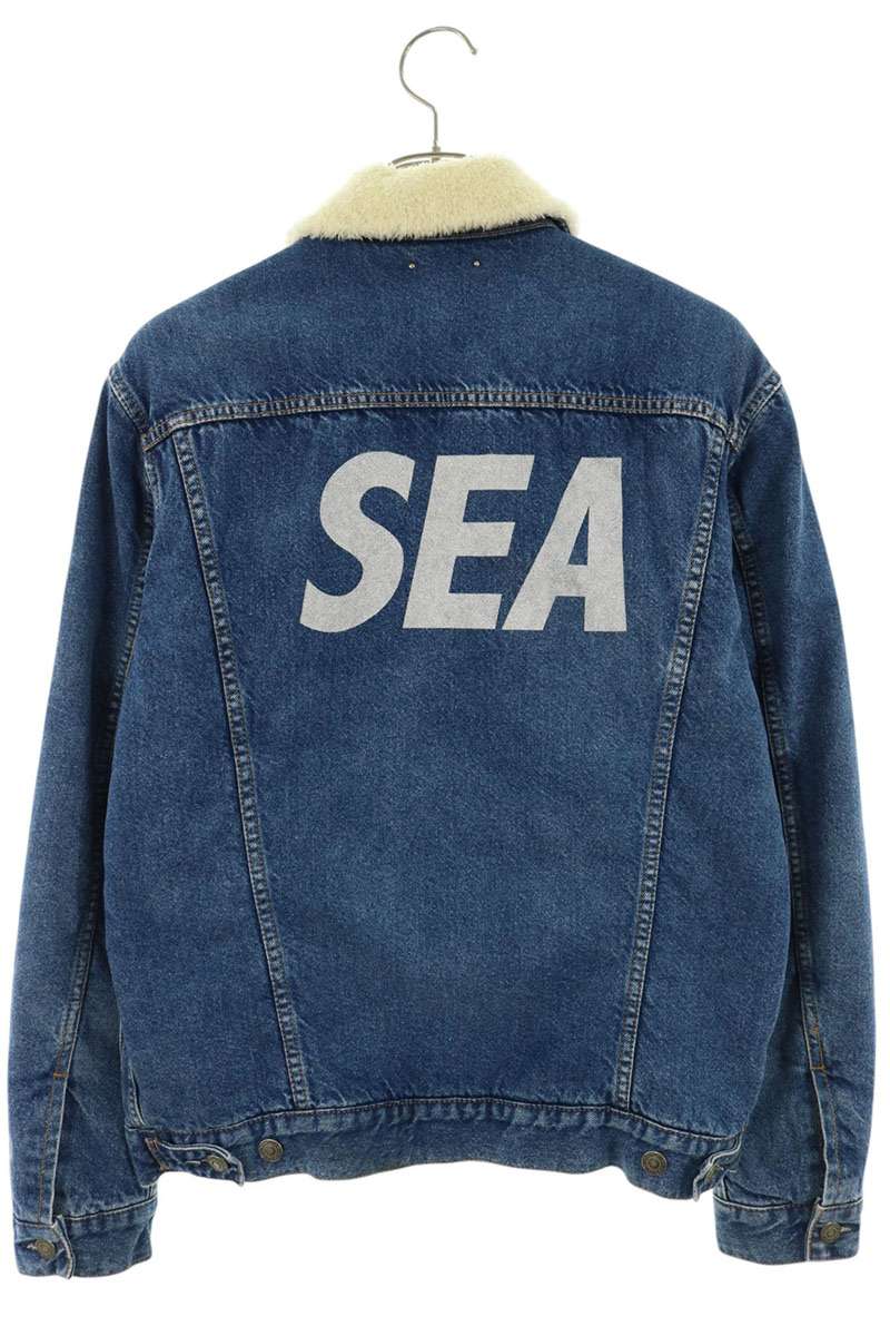 MINEDENIM Back Logo Boa Lined Denim Jacket Indigo Size 2