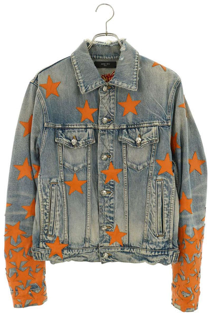 AMIRI Indigo Star Patch Denim Jacket Cotton Blend Size S