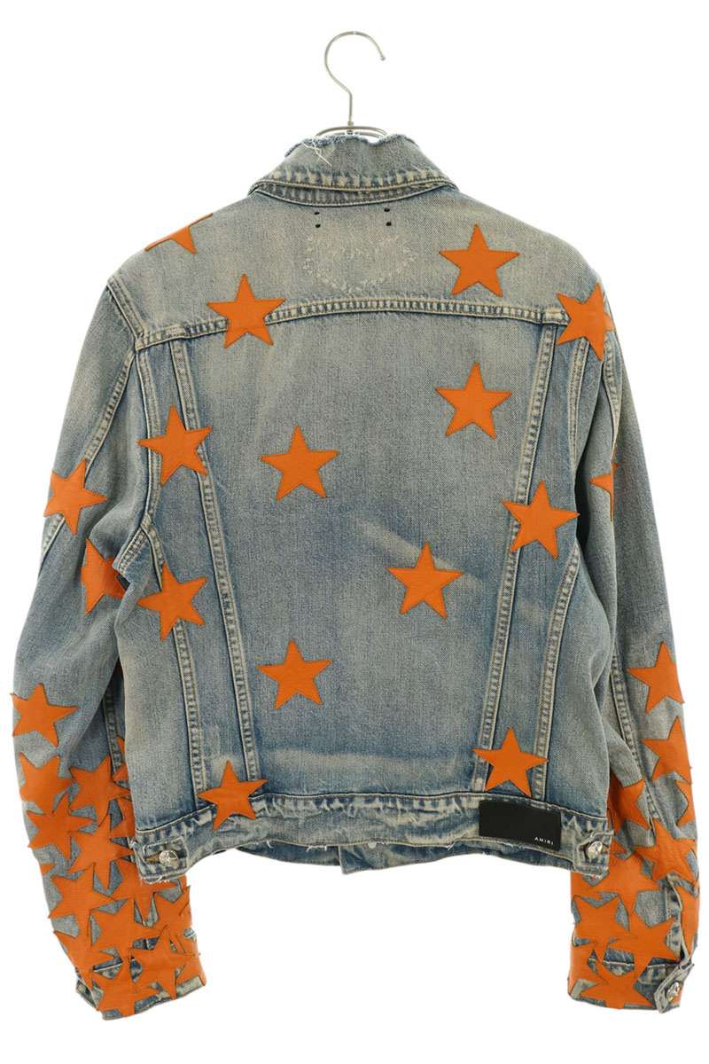 AMIRI Indigo Star Patch Denim Jacket Cotton Blend Size S