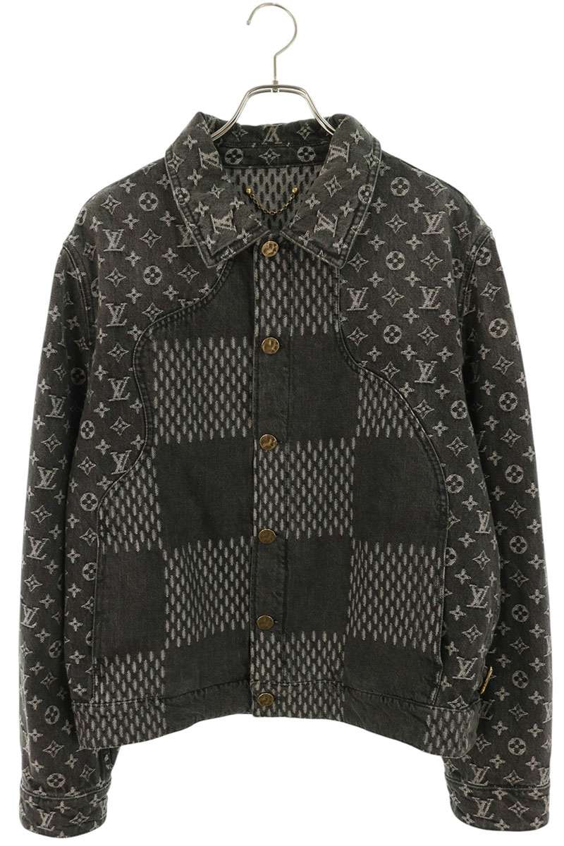 LOUISVUITTON Giant Damier Monogram Jacket Black Size 48