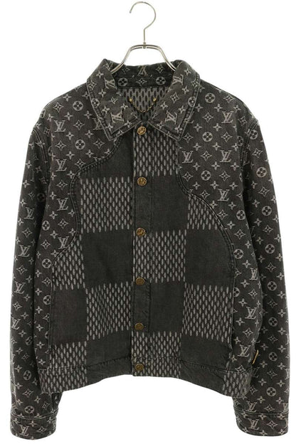 LOUISVUITTON Giant Damier Monogram Jacket Black Size 48
