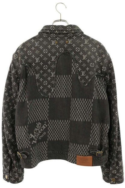 LOUISVUITTON Giant Damier Monogram Jacket Black Size 48