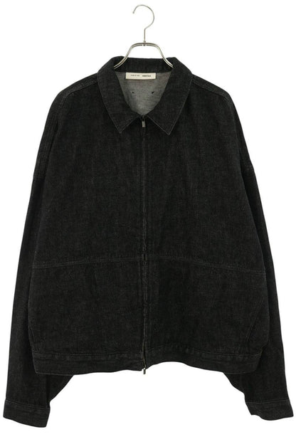 FOG ESSENTIALS Zip Up Denim Jacket Black Size XXL