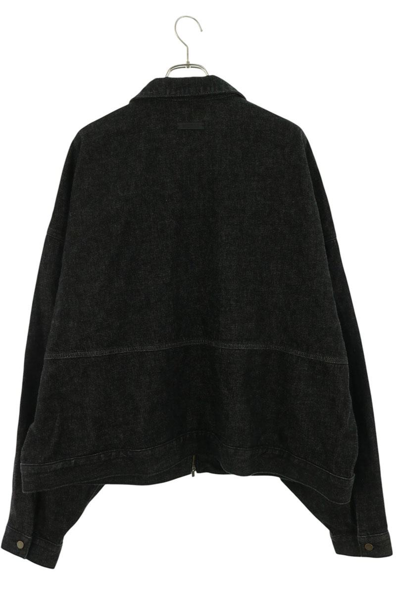 FOG ESSENTIALS Zip Up Denim Jacket Black Size XXL