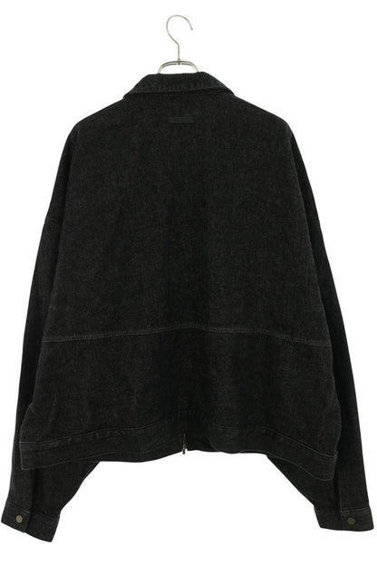 FOG ESSENTIALS Zip Up Denim Jacket Black Size XXL