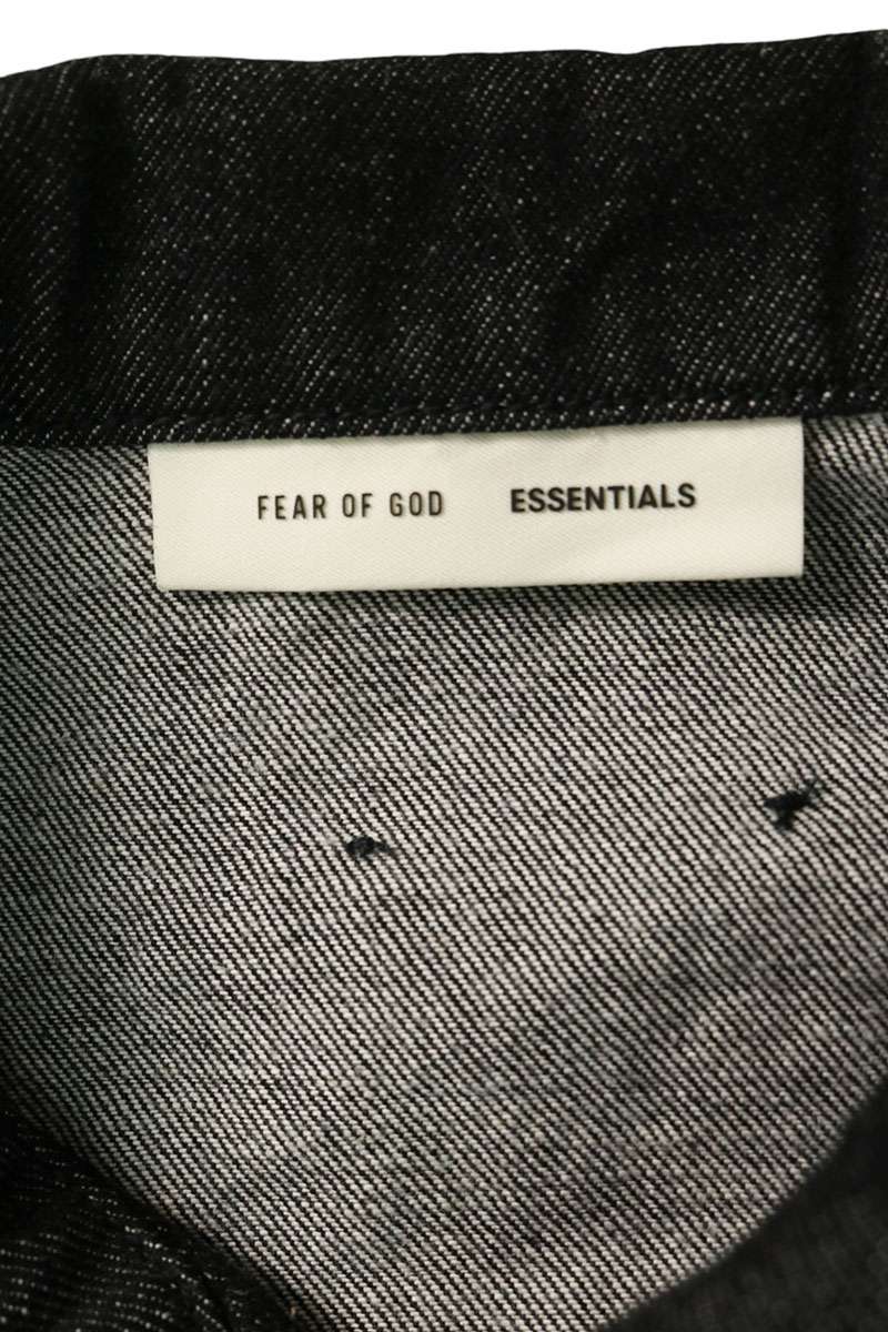FOG ESSENTIALS Zip Up Denim Jacket Black Size XXL