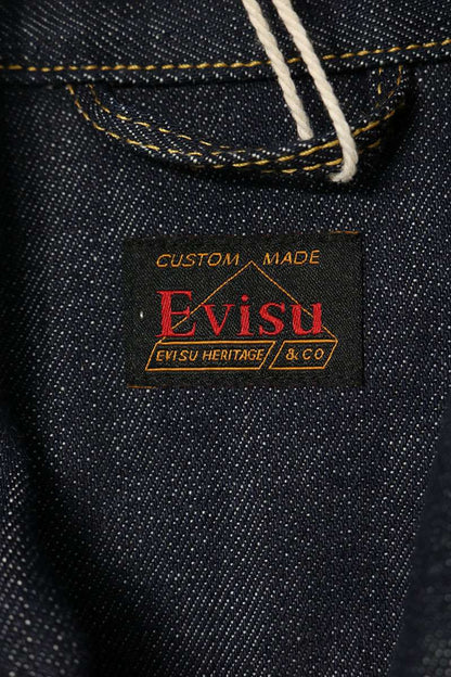 EVISU Hakutaku Embroidery Indigo Denim Jacket Size M