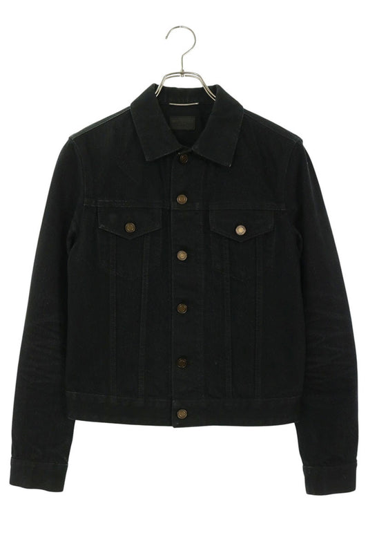 SAINT LAURENT PARIS Black Trucker Denim Jacket Size XS
