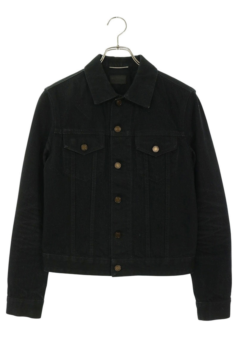 SAINT LAURENT PARIS Black Trucker Denim Jacket Size XS