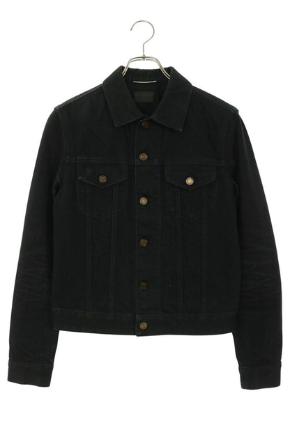 SAINT LAURENT PARIS Black Trucker Denim Jacket Size XS