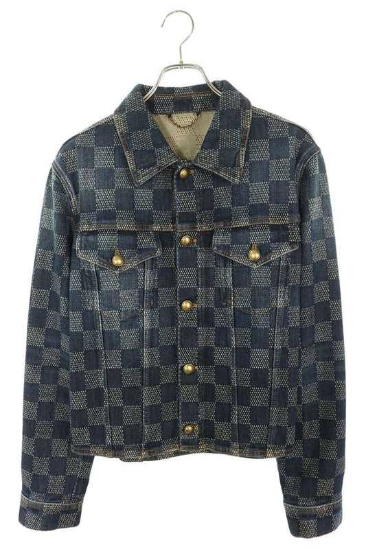 LOUISVUITTON 26SS Damier Denim Jacket Blue Size 44