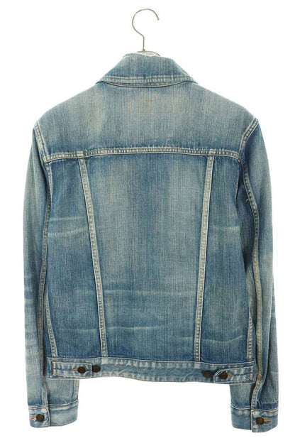 SAINT LAURENT PARIS Distressed Denim Jacket Indigo Size XS